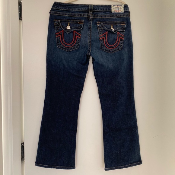 True religion flare low waisted jeans! Raspberry red colour way ❤️ rare! - Picture 2 of 4